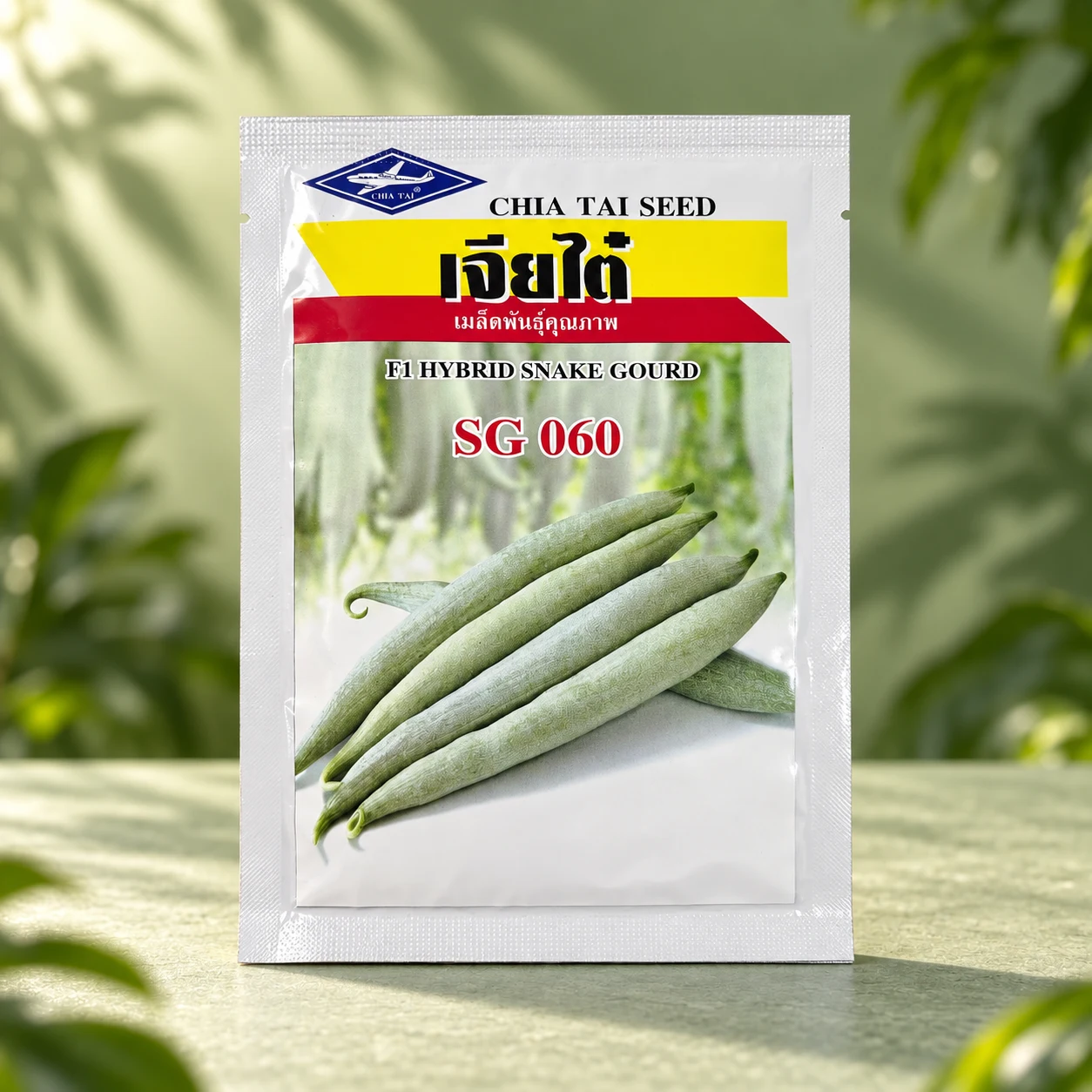 Chia Tai Snake gourd SG 060 in a green product setting